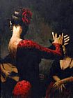 Flamenco Dancer Canvas Paintings - tablado